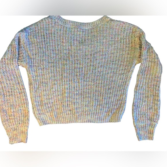 Women's Cropped Long Sleeve V-Neck Sweater ~ Wild Fable Multicolor - Picture 4 of 7